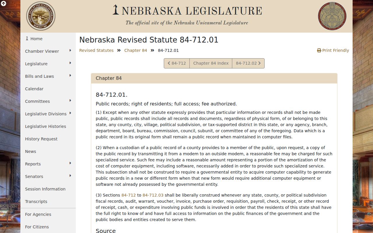 Red Willow County court records Nebraska Public Records Act definitions