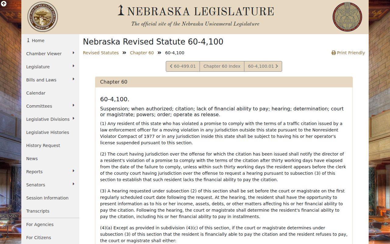 Danbury court docket Nebraska traffic statute source
