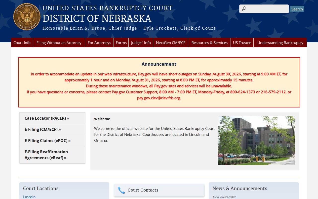 Lebanon court docket Nebraska bankruptcy court source