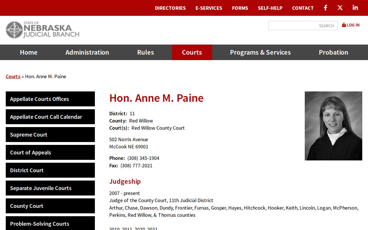 McCook court docket County Court judge source