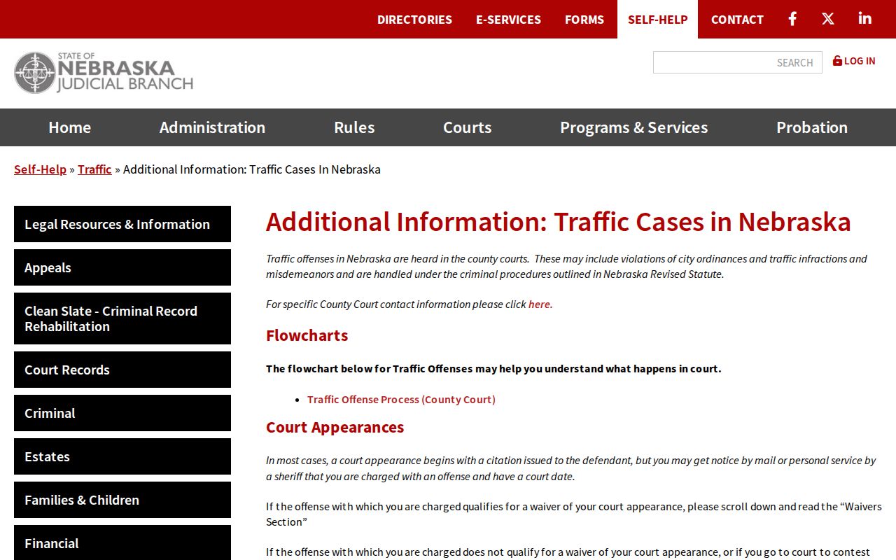 Red Willow County traffic court records Nebraska traffic case information